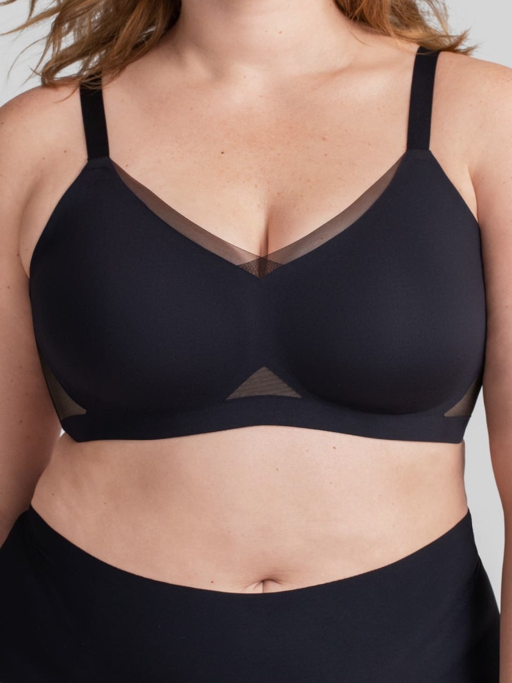 Honeylove Crossover Seamless Black Wireless Bra XL